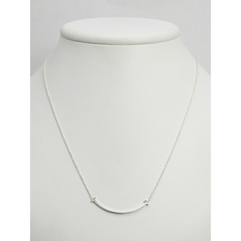 Tiffany SILVER T Smile Pendant Necklace